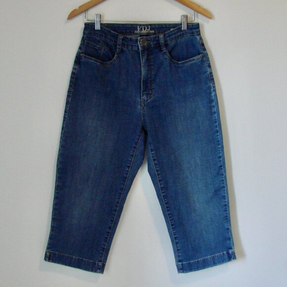 FDJ French Dressing Jeans Suzanne Denim Capri Cropped Wide Leg Jeans Size 10 - Picture 1 of 12